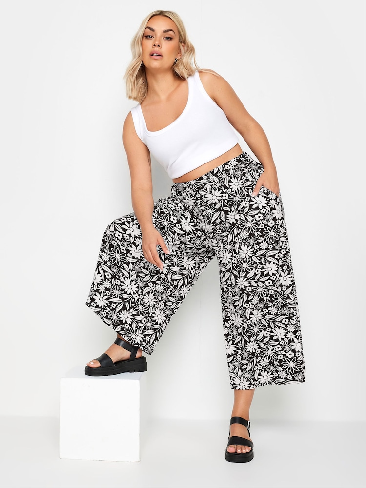 Yours Curve Black Jersey Midaxi Culottes - Image 2 of 5 Yours Curve Black Jersey Midaxi Culottes - Image 2 of 5
