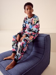 Multi Bright Gamer Single Soft Touch Fleece With Elastane (3-16yrs) - Image 1 of 9