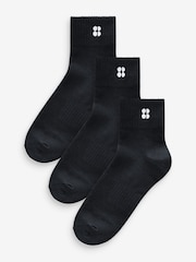 Sweaty Betty Black Essentials Mid Socks 3 Pack - Image 1 of 4