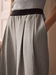 Grey Premium Pull On Diamonte Trousers - Image 4 of 6