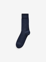 Navy Blue/Grey Pattern 12 Pack Mens Cotton Rich Black Socks - Image 11 of 14