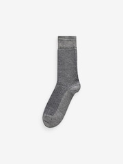 Navy Blue/Grey Pattern 12 Pack Mens Cotton Rich Black Socks - Image 13 of 14