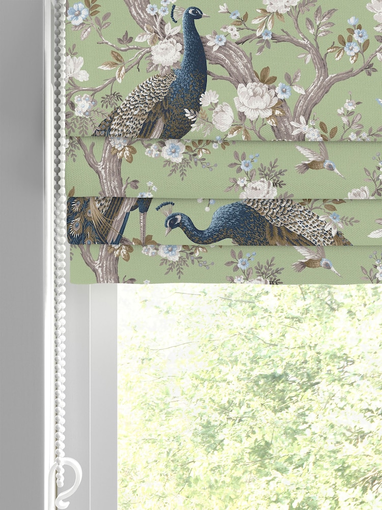 Laura Ashley Hedgerow Green Belvedere Made to Measure 100% Cotton Roman Blinds - Image 2 of 5