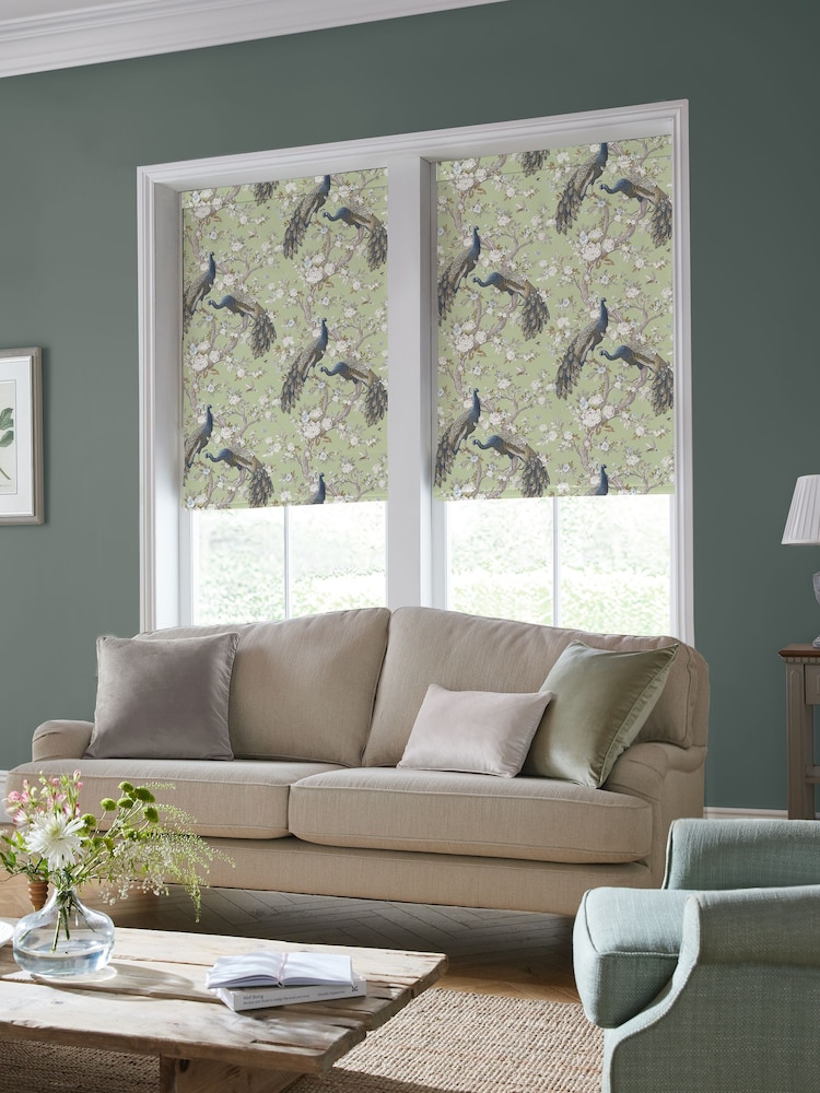 Laura Ashley Hedgerow Green Belvedere Made to Measure 100% Cotton Roman Blinds - Image 5 of 5