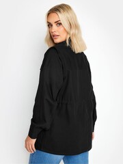 Yours Curve Black 100% Cotton Carpenter Twill Jacket - Image 3 of 5