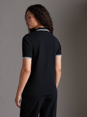 أسود/فضي - قميص بولو بحافة مزدوجة من Fred Perry  - صورة 4 من 6