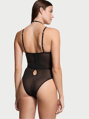 Victoria's Secret Black Faux Leather Monogram Bodysuit - Image 2 of 3