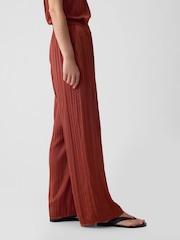Gap Brown Crinkle Texture Satin Trousers - Image 4 of 5