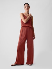 Gap Brown Crinkle Texture Satin Trousers - Image 5 of 5