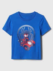 Gap Blue Marvel Spide- Man Graphic Cotton Short Sleeve T-Shirt (Newborn-5yrs) - Image 1 of 2