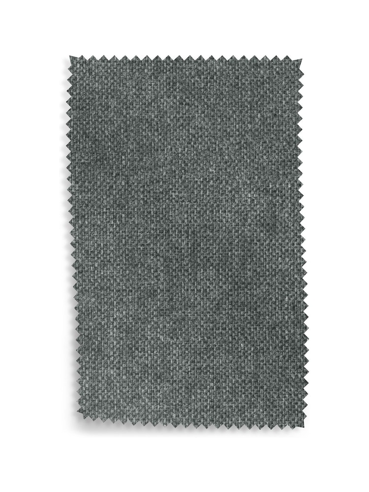 Set of 2 Chunky Weave Mid Grey Wolton Dark Wood Leg Collection Luxe Button Dining Chairs - Image 10 of 10