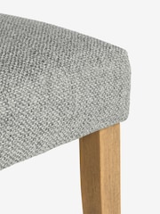 Set of 2 Chunky Weave Mid Grey Wolton Dark Wood Leg Collection Luxe Button Dining Chairs - Image 9 of 10