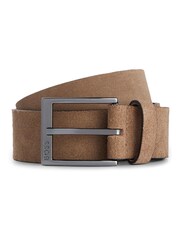 BOSS Natural BOSS Natural Italian-Suede Belt With Engraved Logo Buckle - Image 1 of 5