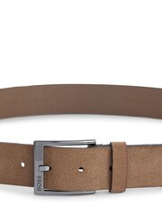 BOSS Natural BOSS Natural Italian-Suede Belt With Engraved Logo Buckle - Image 2 of 5