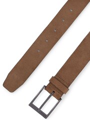 BOSS Natural BOSS Natural Italian-Suede Belt With Engraved Logo Buckle - Image 3 of 5