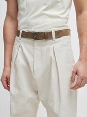 BOSS Natural BOSS Natural Italian-Suede Belt With Engraved Logo Buckle - Image 4 of 5