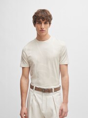 BOSS Natural BOSS Natural Italian-Suede Belt With Engraved Logo Buckle - Image 5 of 5