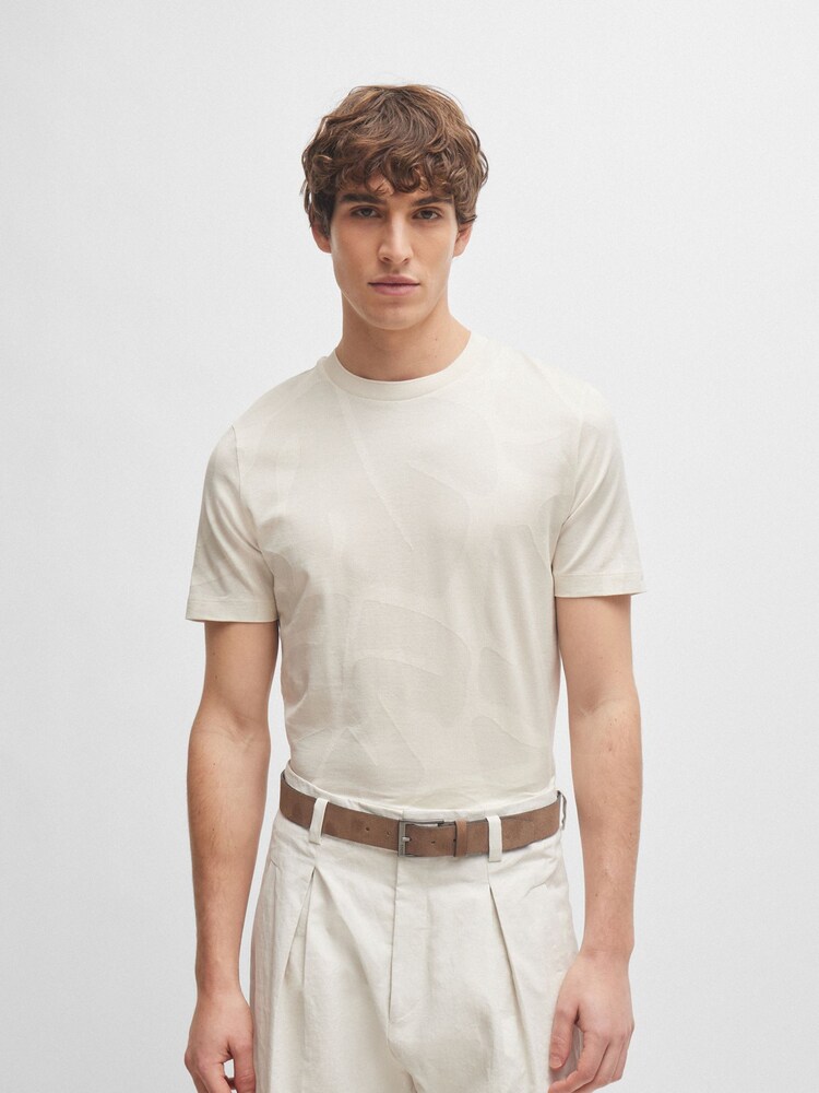 BOSS Natural BOSS Natural Italian-Suede Belt With Engraved Logo Buckle - Image 5 of 5