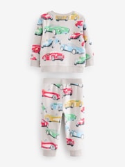 Cath Kidson Red/Ecru White Cars Single Cosy Fleece Pyjamas - Image 2 of 4