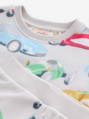 Cath Kidson Red/Ecru White Cars Single Cosy Fleece Pyjamas - Image 3 of 4