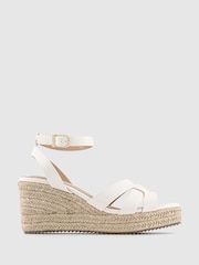 Office White Marta Weave Espadrille Wedge Sandals - Image 1 of 3