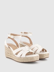 Office White Marta Weave Espadrille Wedge Sandals - Image 2 of 3