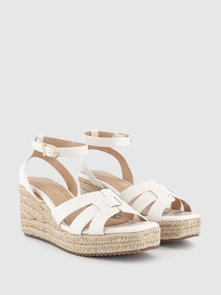 Office White Marta Weave Espadrille Wedge Sandals - Image 2 of 3