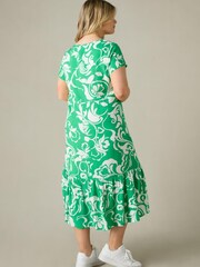 Live Unlimited Green Curve Paisley Print V-Neck Dress - Image 4 of 6