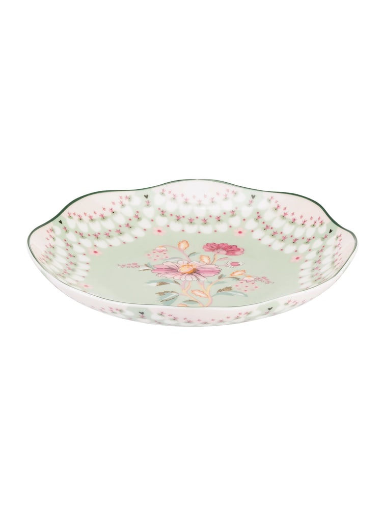Cath Kidston Green Friendship Gardens Set of 4 Pasta Bowls - Image 2 of 3