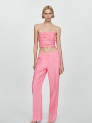 Mango Pink Linen Bandeau Top - Image 2 of 7