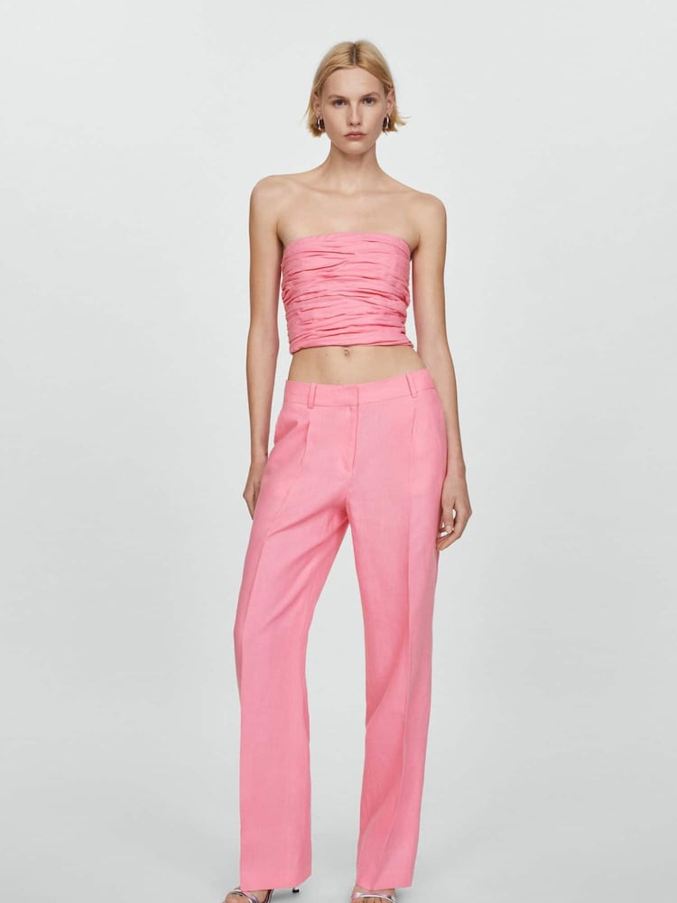 Mango Pink Linen Bandeau Top - Image 2 of 7