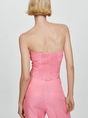 Mango Pink Linen Bandeau Top - Image 3 of 7
