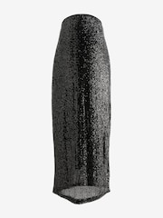 Black Maternity Sequin Skirt - Image 4 of 7