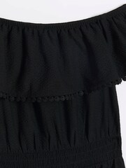 River Island Black Girls 100% Cotton Bardot Dress - Image 2 of 3