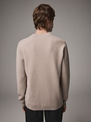 Oatmeal Regular Fit Cotton Rich Crew Jumper - Image 3 of 7