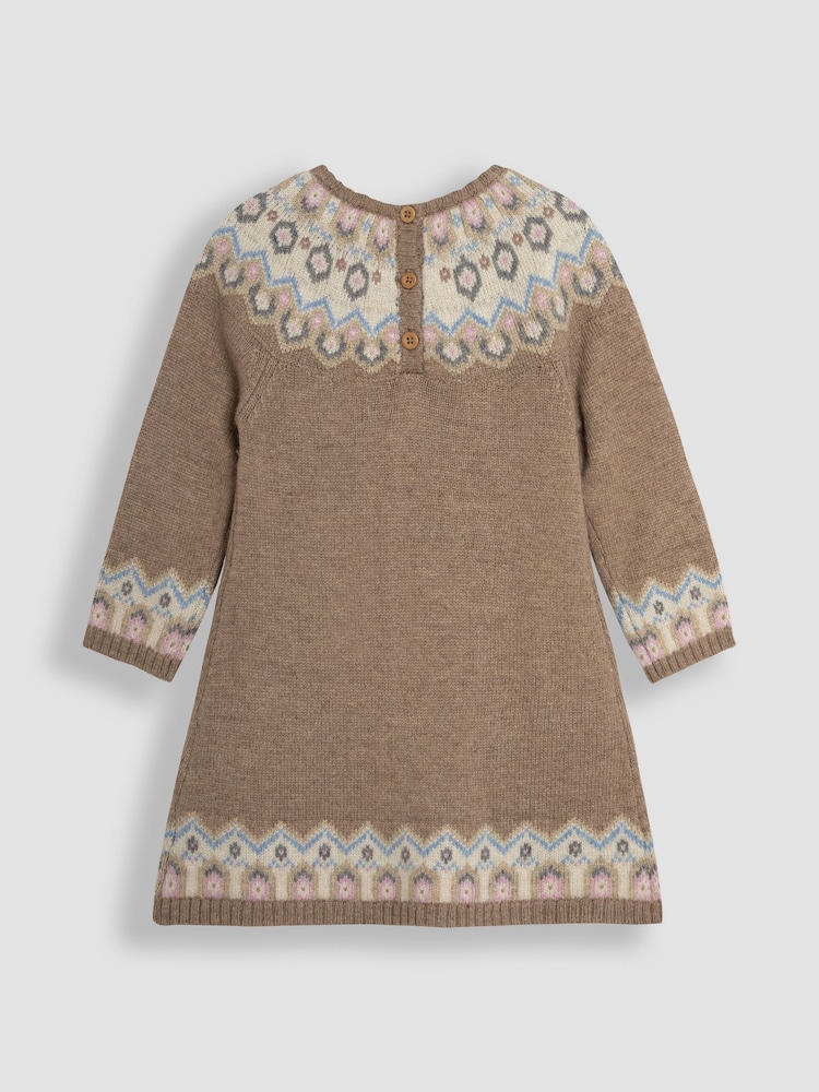 JoJo Maman Bébé Neutral Hedgehog Knitted Dress - Image 2 of 3