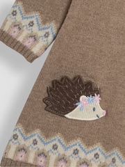 JoJo Maman Bébé Neutral Hedgehog Knitted Dress - Image 3 of 3