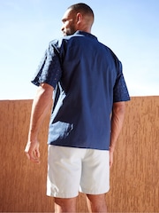Threadbare Navy Print Short Sleeve Shirt - Image 2 of 4
