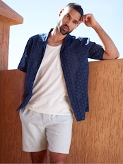 Threadbare Navy Print Short Sleeve Shirt - Image 3 of 4