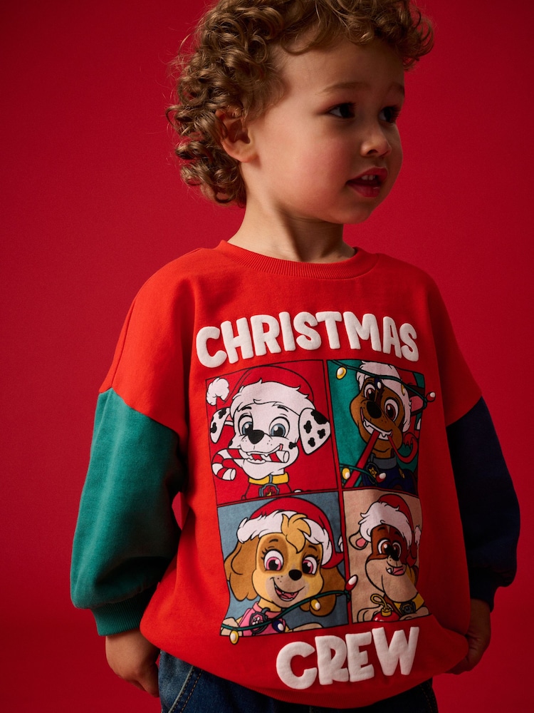 Red PAW Patrol 100% Cotton Crew Neck Sweatshirt (3mths-8yrs) - Image 1 of 7