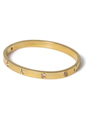 Aela Gold Tone Diamond Simulant CZ Stone Detail Bangle - Image 3 of 4