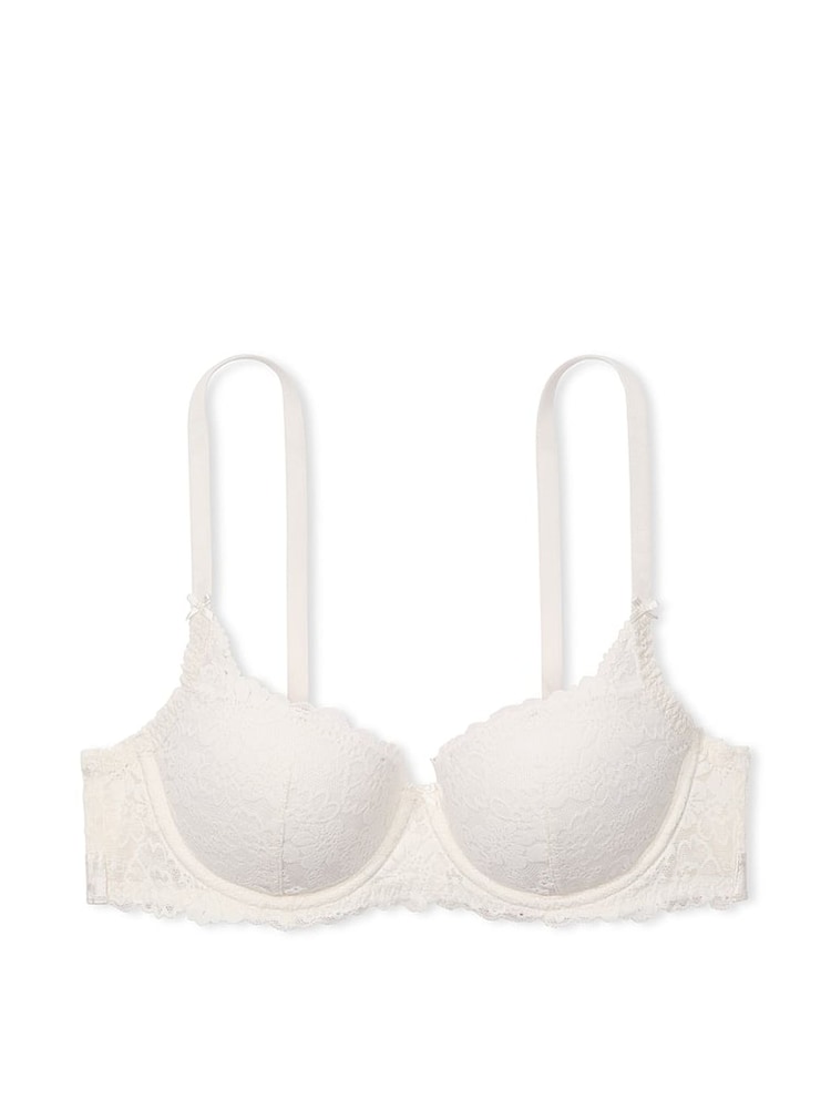 Wit - Victoria's Secret PINK lichtgevoerde balconette-beha met kant - Image 3 of 3