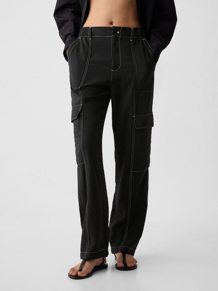 Gap Black Mid Rise Cargo Trousers - Image 2 of 5
