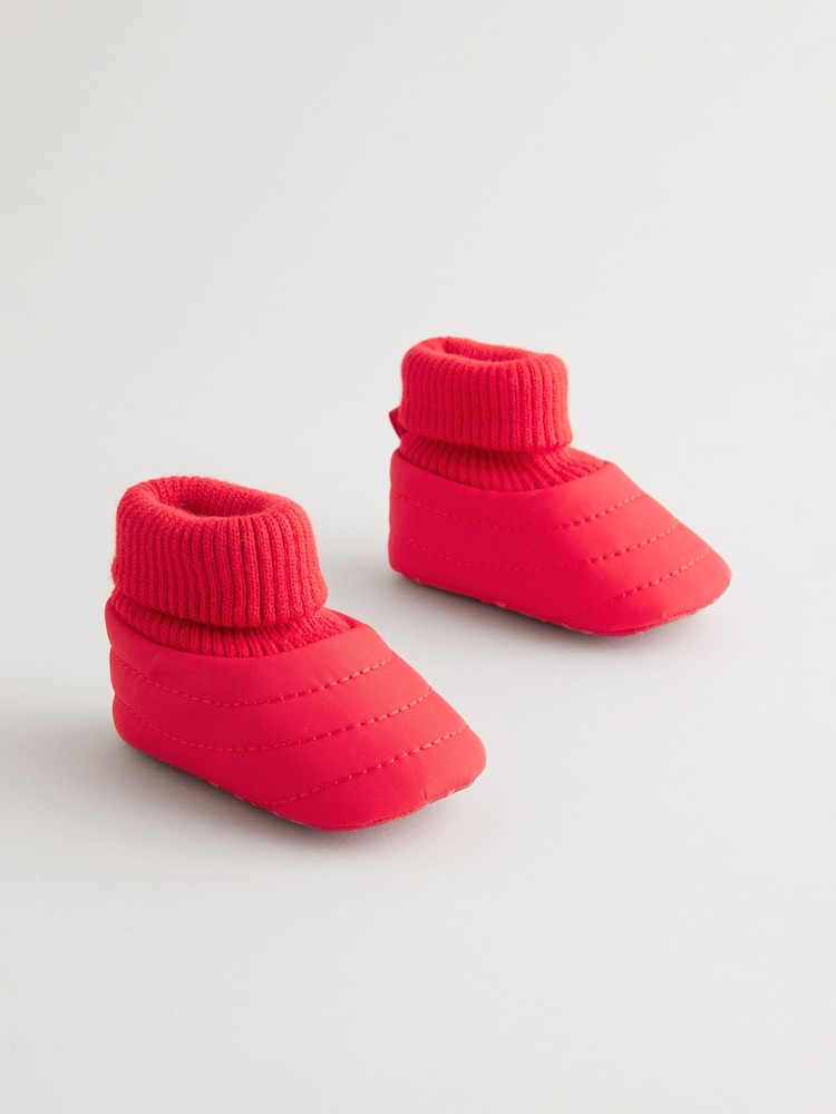 Red Baby Quilted Snow Boots (0-24mths) - Image 1 of 5