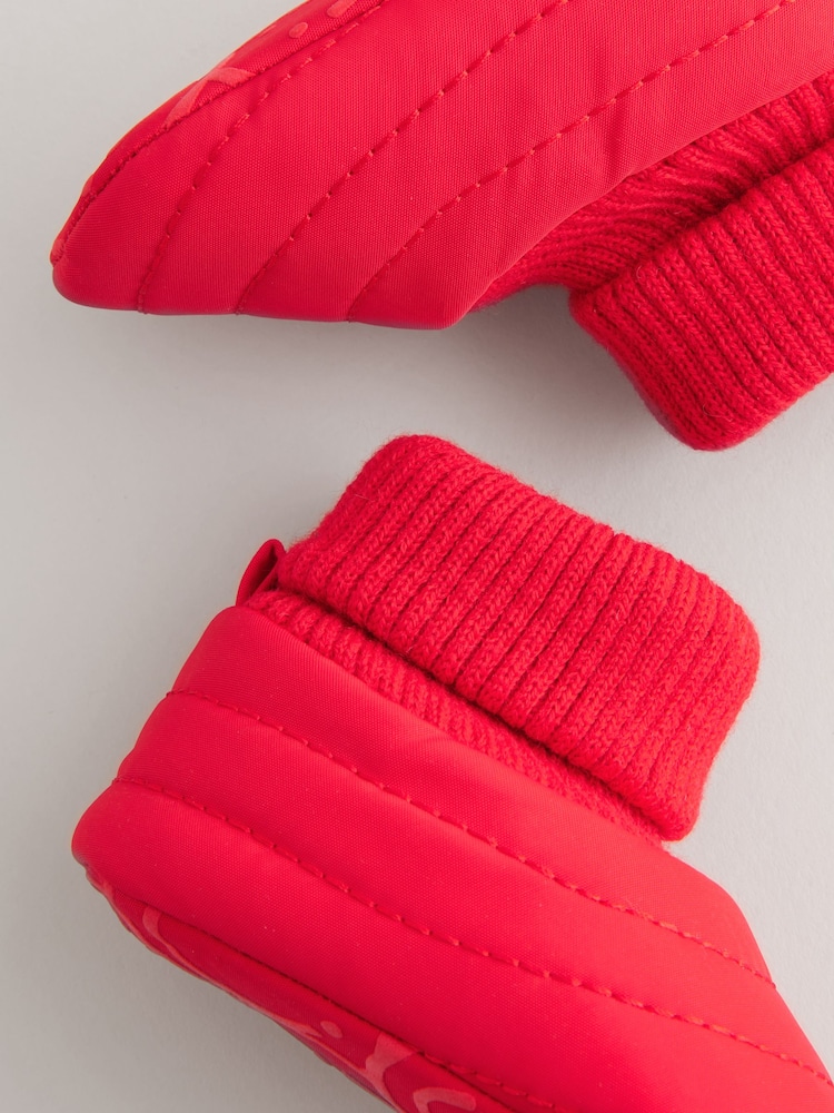 Red Baby Quilted Snow Boots (0-24mths) - Image 5 of 5