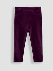 JoJo Maman Bébé Navy Blue & Purple 2-Pack Jersey Cord Jeggings - Image 2 of 5