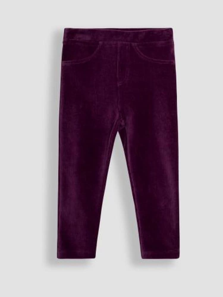 JoJo Maman Bébé Navy Blue & Purple 2-Pack Jersey Cord Jeggings - Image 2 of 5