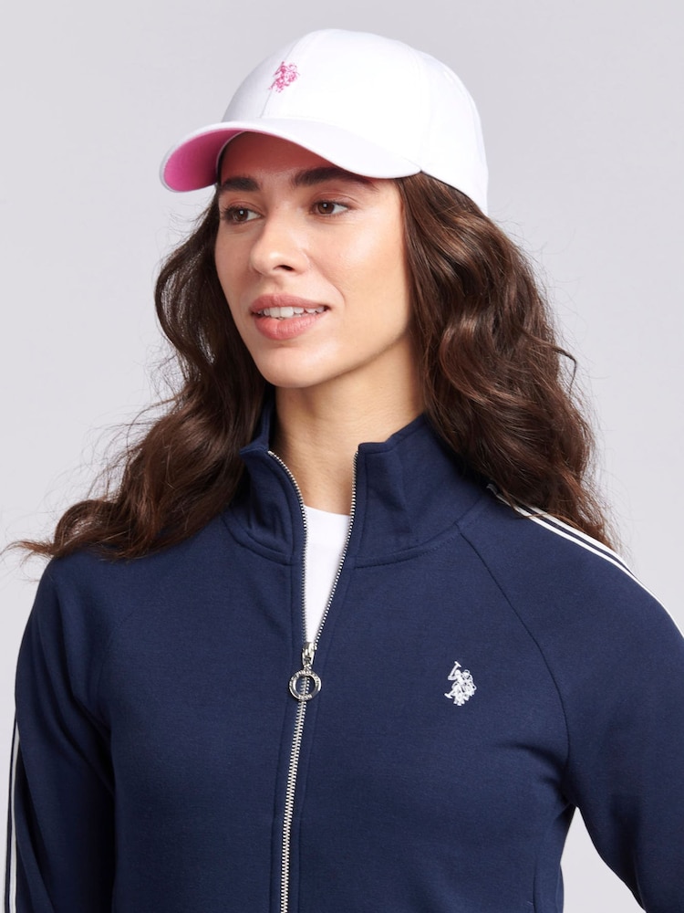 U.S. Polo Assn. Blue Womens Stripe Trim Zip Up Tracksuit Top - Image 4 of 8