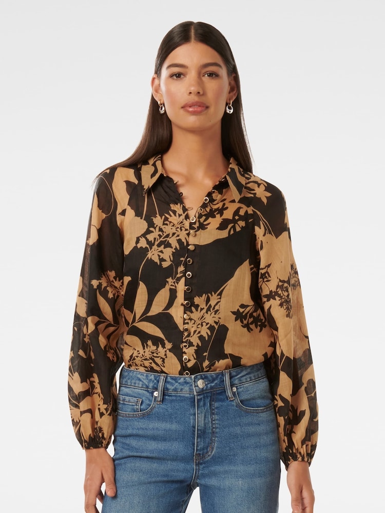 Forever New Brown Estelle Raglan Blouse - Image 1 of 5