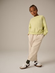 Lime Green Oversized 100% Cotton Sweat and Check Barrel Leg Joggers Set (3-16yrs) - Image 1 of 8